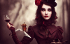 thargor6_steampunk_alice_with_scissors_hands_red_wine_rainy_day_6bbd6b6e-9d89-4d2e-8b59-de0b5e3c41c8