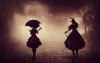 thargor6_steampunk_alice_with_scissors_hands_red_wine_rainy_day_ab345d3d-a3f2-4590-a42c-5ac1d3e94a0e