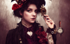 thargor6_steampunk_alice_with_scissors_hands_red_wine_rainy_day_ef957fee-2159-4d14-8dbe-2ec812efaf8d